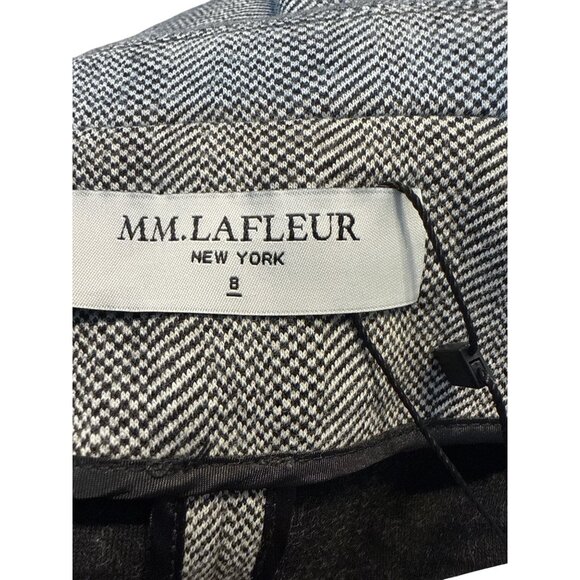 MM. Lafleur Womens Herringbone Blazer Sz 8 Gray Wool Blend Tailored Jacket  NWT - Picture 6 of 8